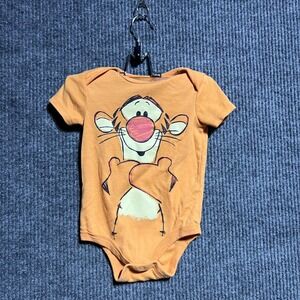 Disney Baby Bodysuit Kids 18M Orange Tigger Winnie the Pooh Short Sleeve‎ Romper